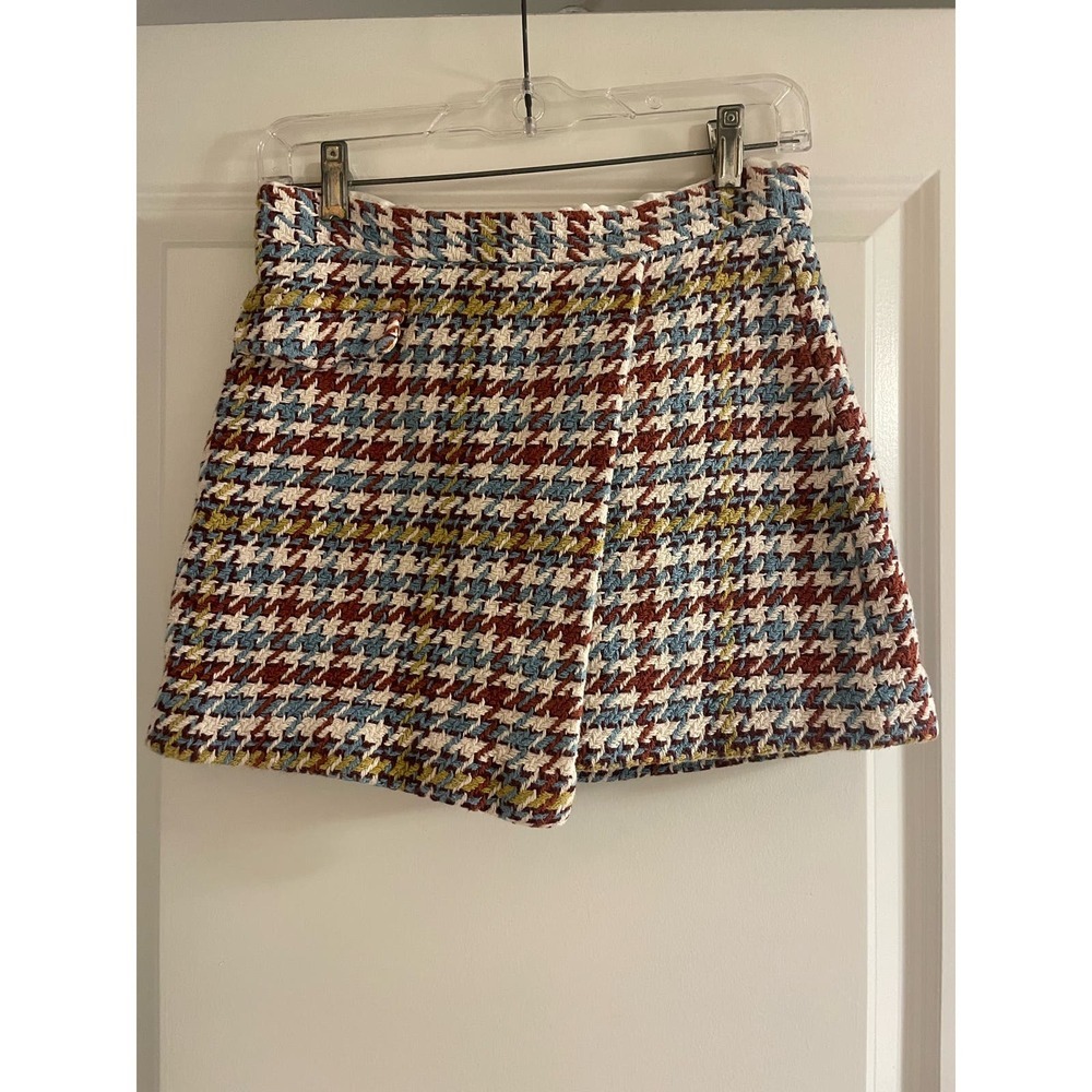 Waverly Grey‎ Plaid Tessa Skirt Red Blue Plaid Size 8 (Fits like Size 4) Pocket